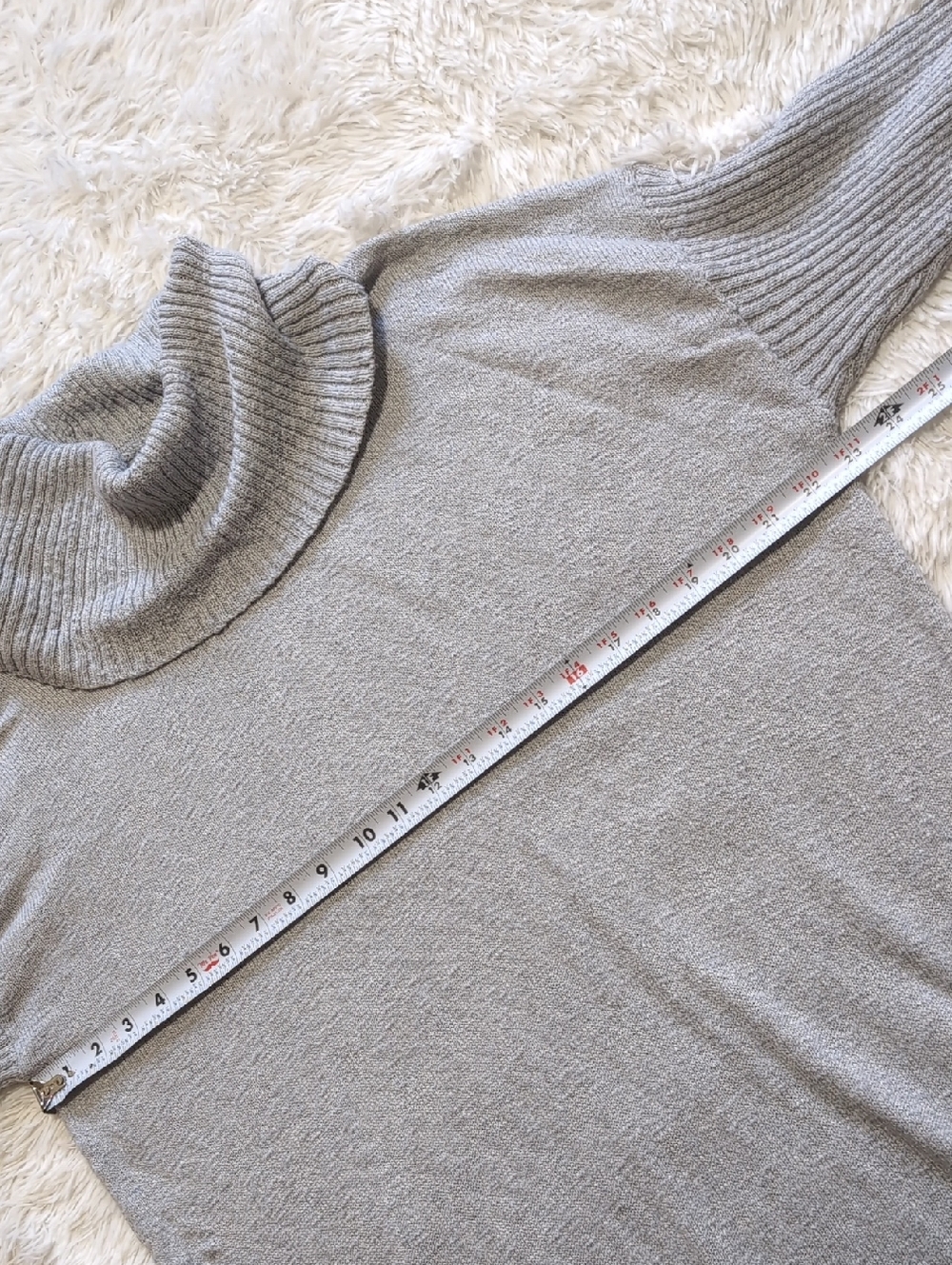 Wonderly Grey Tunic Length Cowl Neck Long Sleeve Ribbed Knit Sweater Size XL - Picture 11 of 12